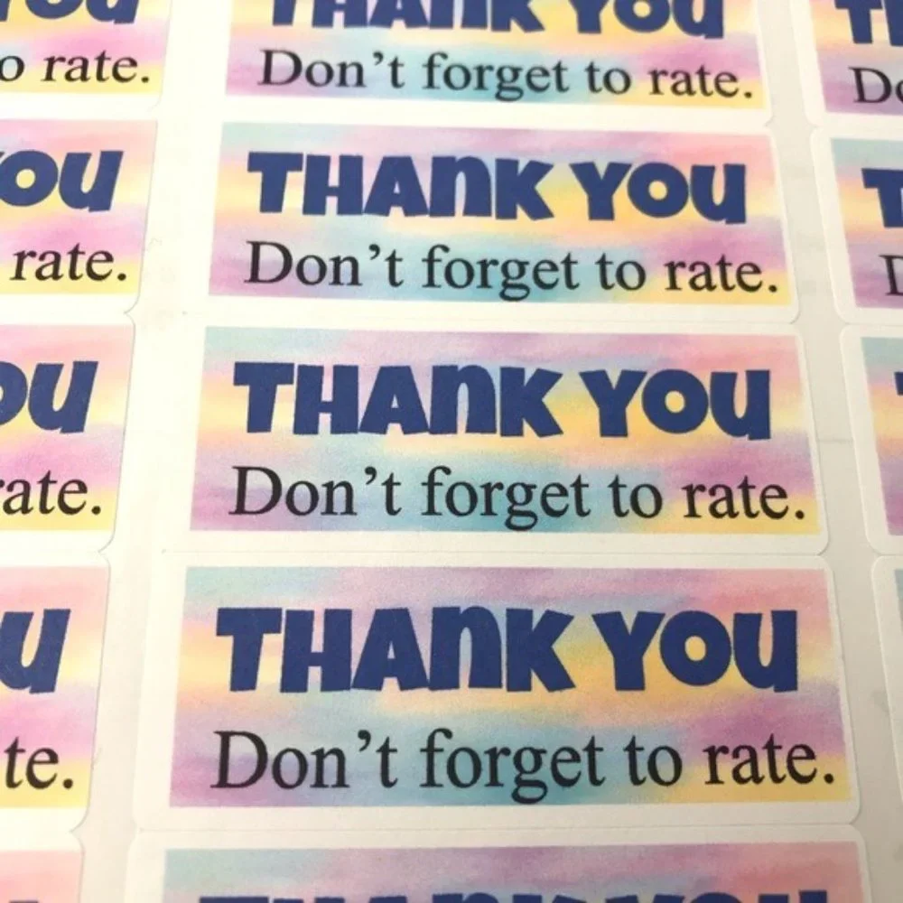 90 thank you don’t forget to rate stickers 1x2 5/8